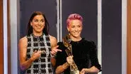 Jon Favreau, Alex Morgan and Megan Rapinoe, Musical Guest Taylor Bennett still