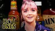 Maisie Williams Shivers Uncontrollably While Eating Spicy Wings still