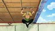 Fierce Sword Attacks! Zoro vs. Kaku, Powerful Sword Fighting Showdown! still