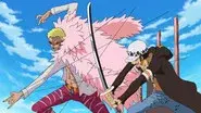 A Showdown Between the Warlords! Law vs. Doflamingo! still