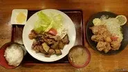 Meat and Eggplant Stir-Fried in Soy Sauce and Chicken Karaage of Minami-Nagasaki, Toshima Ward, Tokyo still