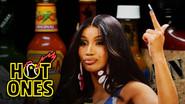 Cardi B Tries Not to Panic While Eating Spicy Wings still
