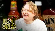 Lewis Capaldi Grasps for a Lifeline While Eating Spicy Wings still