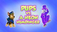 Pups vs. a Neon Humdinger still