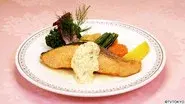 Special Garlic Soup and Fresh Salmon Sauteed in Butter of Chiba City, Chiba Prefecture still
