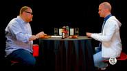 Superfan Brett Baker Grills Sean Evans Over Spicy Wings still