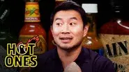 Simu Liu Chugs Boba While Eating Spicy Wings still