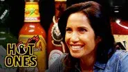 Padma Lakshmi Gracefully Destroys Spicy Wings still