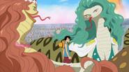 A Difficult Fight for Luffy! The Snake Sisters' Haki Power!! still