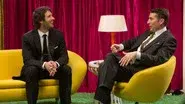 Josh Groban Wears a Suit & Striped Socks still
