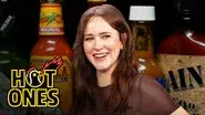 Rachel Brosnahan Flies Through The Air While Eating Spicy Wings still