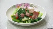 Sauteed Samxing Green Onions with Meat and Deep Fried Pork with Red Yeast of Luodong, Yilan County, Taiwan still