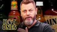 Nick Offerman Gets the Job Done While Eating Spicy Wings still