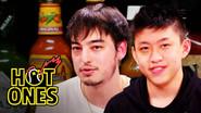 Joji and Rich Brian Play the Newlywed Game While Eating Spicy Wings still