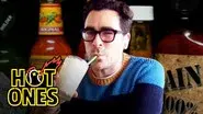 Dan Levy Gets Panicky While Eating Spicy Wings still